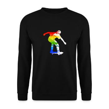 Patineurs de skateboard colorés | patinage Cadeau - Sweat-shirt Unisexe - noir - Devant - Alina (178cm) & Michal (187cm)
