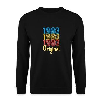 1982 Original / Birthday Gift - Unisex Sweatshirt - black - Front - Alina (178cm) & Michal (187cm)