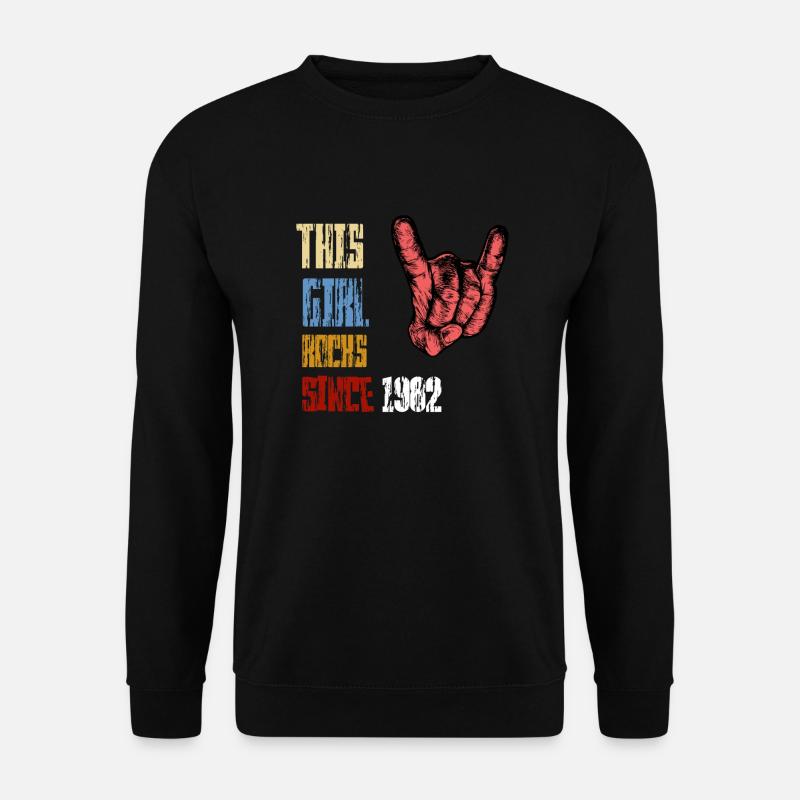 This Girl rocks since 1982 Rock'n'Roll | Geschenk - Unisex Pullover - Schwarz