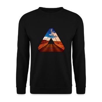 Wüste Dreieck - Unisex Pullover - Schwarz - Vorne - Alina (178cm) & Michal (187cm)