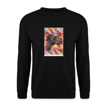Motocross Biker Motorcycle dirt bike | Gift colorful - Unisex Sweatshirt - black - Front - Alina (178cm) & Michal (187cm)