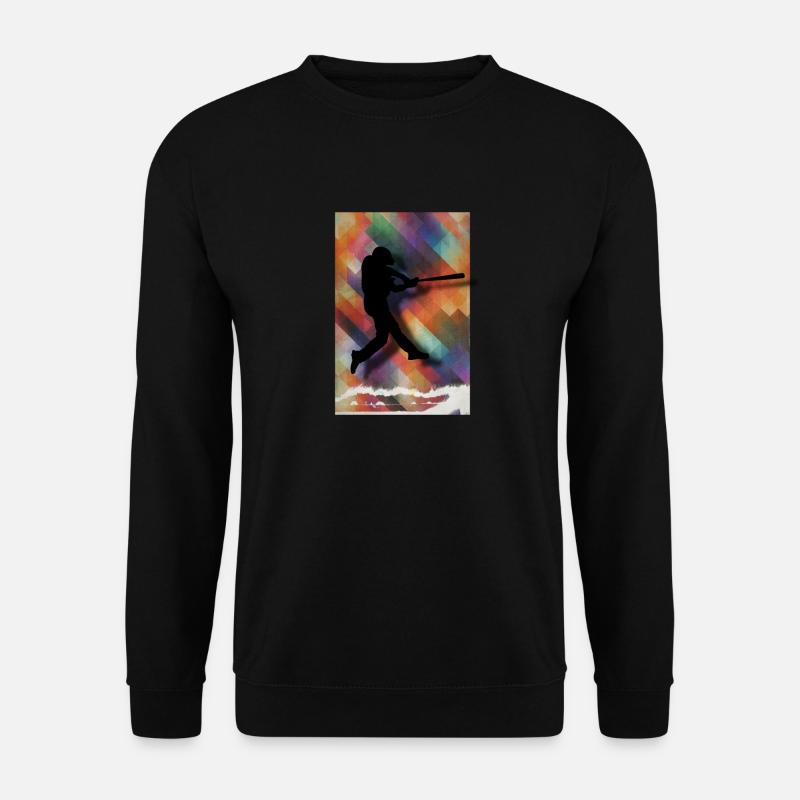 Baseball Baseballspieler bunt | Geschenk - Unisex Pullover - Schwarz
