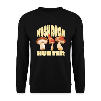 Mushroom Picker Nature Forest Mushroom Hunter - Unisex Sweatshirt - black - Front - Alina (178cm) & Michal (187cm)