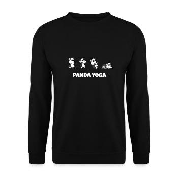 Panda Yoga | lustig süß | Geschenk - Unisex Pullover - Schwarz - Vorne - Alina (178cm) & Michal (187cm)