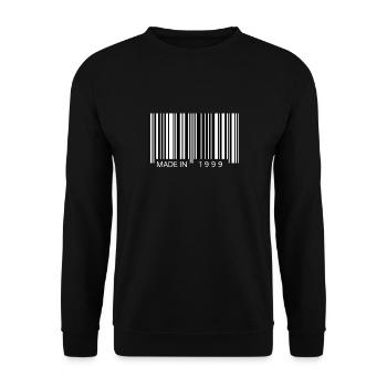 Fabriqué en 1999 Barcode Gift - Sweat-shirt Unisexe - noir - Devant - Alina (178cm) & Michal (187cm)