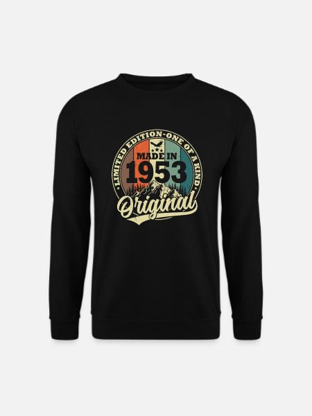 1953 Jahrgang geboren Vintage Retro Geburtstag - Unisex Pullover - Schwarz
