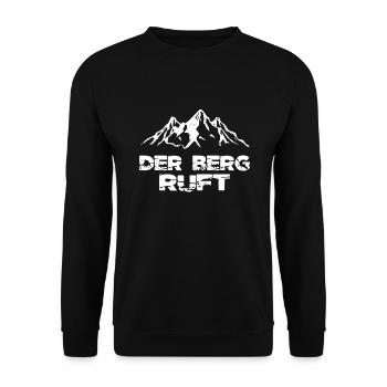 Wandern Outdoor Natur. Der Berg ruft. - Unisex Pullover - Schwarz - Vorne - Alina (178cm) & Michal (187cm)