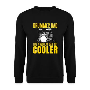 Schlagzeuger Papa ist cooler Musikfan Vater Musiker - Unisex Pullover - Schwarz - Vorne - Alina (178cm) & Michal (187cm)