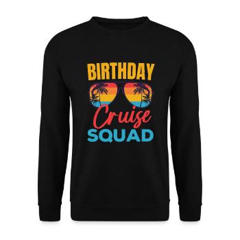 Birthday Cruise Squad Funny Cruising Boat Party - Unisex Sweatshirt - black - Front - Alina (178cm) & Michal (187cm)