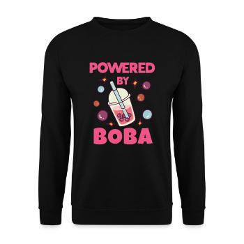 Boba Bubble Tea Lover Cute Kawaii Style Powered By - Sweat-shirt Unisexe - noir - Devant - Alina (178cm) & Michal (187cm)