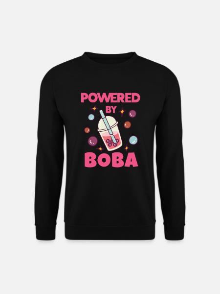 Boba Bubble Tea Liebhaber Niedlicher Kawaii-Stil Angetrieben Von - Unisex Pullover - Schwarz