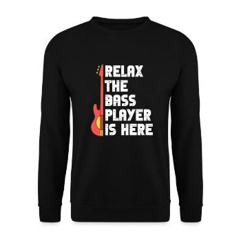 Relax Der Bassist ist da Lustige Musik Bassist - Unisex Pullover - Schwarz - Vorne - Alina (178cm) & Michal (187cm)