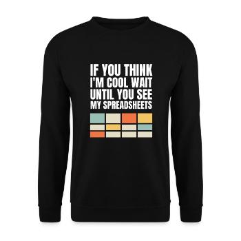 Funny Actuary Statistician Love Spreadsheets - Unisex Sweatshirt - black - Front - Alina (178cm) & Michal (187cm)