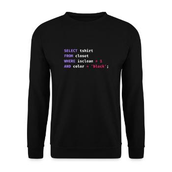 Programmeur Logiciels de science des bases de données Codeur Drôle - Sweat-shirt Unisexe - noir - Devant - Alina (178cm) & Michal (187cm)