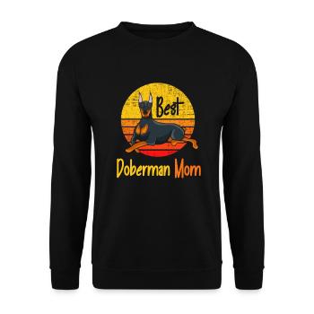 Best Doberman Mom Ever Funny Vintage Doberman Dog - Unisex Sweatshirt - black - Front - Alina (178cm) & Michal (187cm)