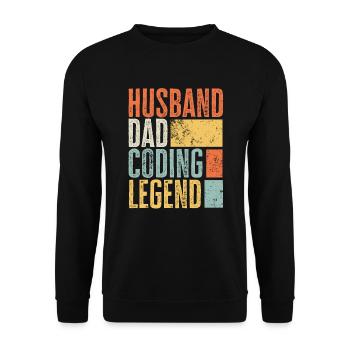 Programmierer Vater Ehemann Legende Bester Vater Lustiger Vater - Unisex Pullover - Schwarz - Vorne - Alina (178cm) & Michal (187cm)