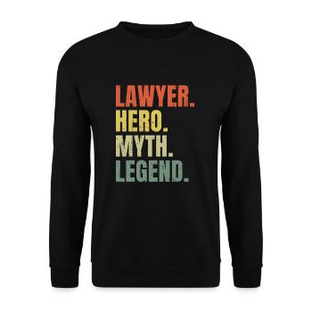 Funny Lawyer Hero Myth Legend Best Job Lawyer - Unisex Sweatshirt - black - Front - Alina (178cm) & Michal (187cm)