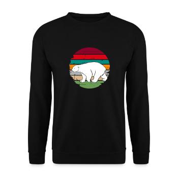 Polar Bear Vintage Love Winter Pajama Noël Vacances - Sweat-shirt Unisexe - noir - Devant - Alina (178cm) & Michal (187cm)
