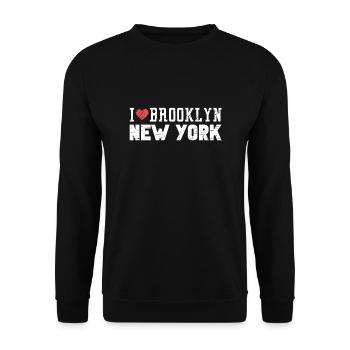 Brooklyn New York Love I Heart Brooklyn NY - Sweat-shirt Unisexe - noir - Devant - Alina (178cm) & Michal (187cm)