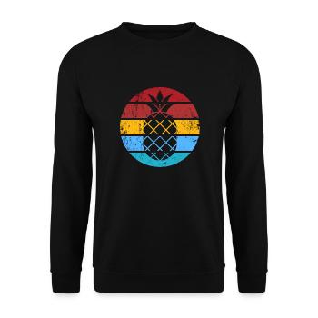 Retro Ananas Fruit Summer Vibes Vintage Aloha - Sweat-shirt Unisexe - noir - Devant - Alina (178cm) & Michal (187cm)