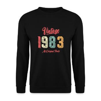 1983 Anniversaire né 1983 Vintage Original - Sweat-shirt Unisexe - noir - Devant - Alina (178cm) & Michal (187cm)