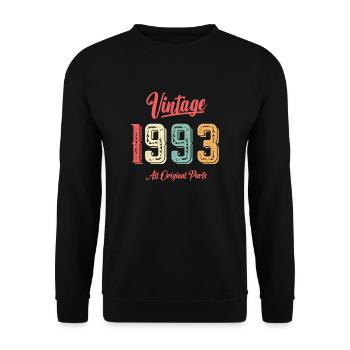 1993 Birthday Gift Born 1993 Vintage Original - Unisex Sweatshirt - black - Front - Alina (178cm) & Michal (187cm)
