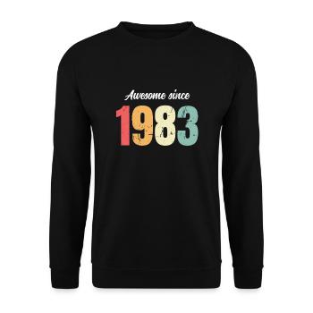 Awesome Since 1983 Birthday Vintage Legends 1983 - Unisex Sweatshirt - black - Front - Alina (178cm) & Michal (187cm)