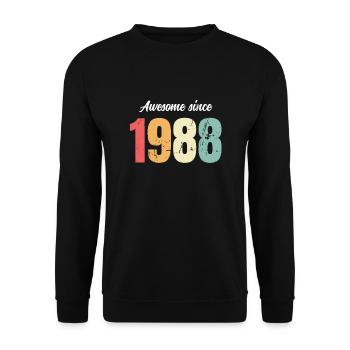 Génial depuis 1988 anniversaire Vintage Legends 1988 - Sweat-shirt Unisexe - noir - Devant - Alina (178cm) & Michal (187cm)