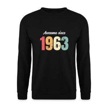 Génial depuis 1963 anniversaire Vintage Legends 1963 - Sweat-shirt Unisexe - noir - Devant - Alina (178cm) & Michal (187cm)