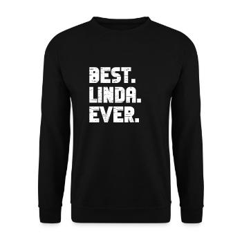 Beste Linda Beliebte Geburtsnamen Linda Kostüm - Unisex Pullover - Schwarz - Vorne - Alina (178cm) & Michal (187cm)