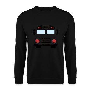 School Bus Costume Funny Yellow School Bus Driver - Unisex Sweatshirt - black - Front - Alina (178cm) & Michal (187cm)