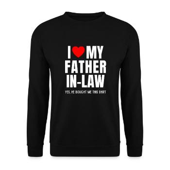 J’aime mon beau-père drôle de favori pour son fils - Sweat-shirt Unisexe - noir - Devant - Alina (178cm) & Michal (187cm)