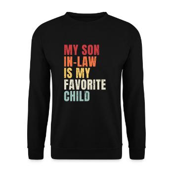 Mein Schwiegersohn ist mein Lieblingskind lustige Familie - Unisex Pullover - Schwarz - Vorne - Alina (178cm) & Michal (187cm)