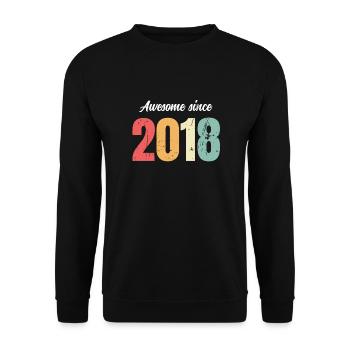 Awesome Since 2018 Birthday Vintage Legends 2018 - Unisex Sweatshirt - black - Front - Alina (178cm) & Michal (187cm)