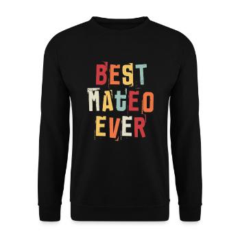 Meilleur Mateo Jamais Noms de naissance rétro populaires Mateo - Sweat-shirt Unisexe - noir - Devant - Alina (178cm) & Michal (187cm)