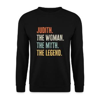 Judith The Best, Woman Myth Legend, Funny Best - Unisex Sweatshirt - black - Front - Alina (178cm) & Michal (187cm)