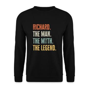 Richard, Man Myth Legend, Funny Best Name Richard - Unisex Sweatshirt - black - Front - Alina (178cm) & Michal (187cm)