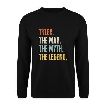 Tyler Der Beste, Mann Mythos Legende, Lustiger Bester Name - Unisex Pullover - Schwarz - Vorne - Alina (178cm) & Michal (187cm)