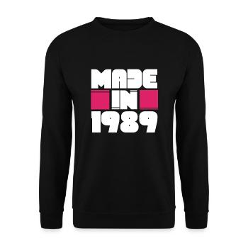 Fabriqué en 1989 Awesome Retro Birthday Vintage Born - Sweat-shirt Unisexe - noir - Devant - Alina (178cm) & Michal (187cm)