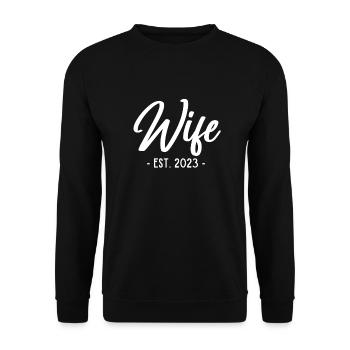 Épouse EST 2023 Lune de miel Mariage Matching Obtenir - Sweat-shirt Unisexe - noir - Devant - Alina (178cm) & Michal (187cm)