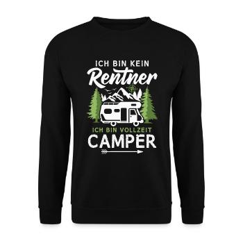 Wohnmobil Rentner Vollzeit Camper Camping - Unisex Pullover - Schwarz - Vorne - Alina (178cm) & Michal (187cm)