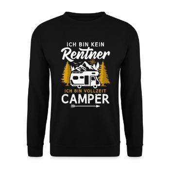 Wohnmobil Rentner Vollzeit Camper Camping - Unisex Pullover - Schwarz - Vorne - Alina (178cm) & Michal (187cm)