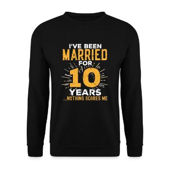 10e anniversaire de mariage Drôles de couples mariés Gif - Sweat-shirt Unisexe - noir - Devant - Alina (178cm) & Michal (187cm)