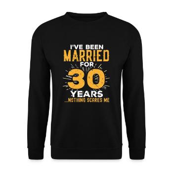 30th Wedding Anniversary Funny Couples Married - Unisex Sweatshirt - black - Front - Alina (178cm) & Michal (187cm)