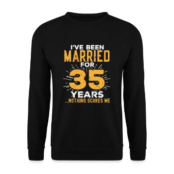 35. Hochzeitstag Lustige Paare verheiratet - Unisex Pullover - Schwarz - Vorne - Alina (178cm) & Michal (187cm)