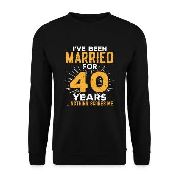 40th Wedding Anniversary Funny Couples Married - Unisex Sweatshirt - black - Front - Alina (178cm) & Michal (187cm)