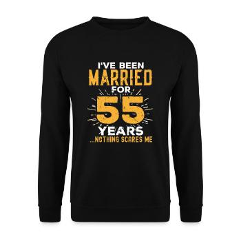 55. Hochzeitstag Lustige Paare verheiratet - Unisex Pullover - Schwarz - Vorne - Alina (178cm) & Michal (187cm)