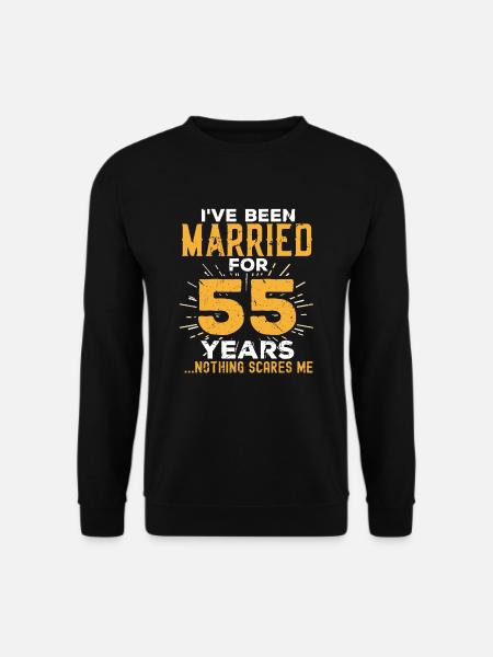 55. Hochzeitstag Lustige Paare verheiratet - Unisex Pullover - Schwarz