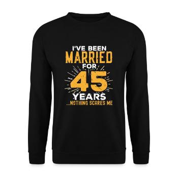 45th Wedding Anniversary Funny Couples Married - Unisex Sweatshirt - black - Front - Alina (178cm) & Michal (187cm)
