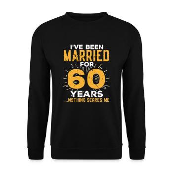 60. Hochzeitstag Lustige Paare verheiratet - Unisex Pullover - Schwarz - Vorne - Alina (178cm) & Michal (187cm)